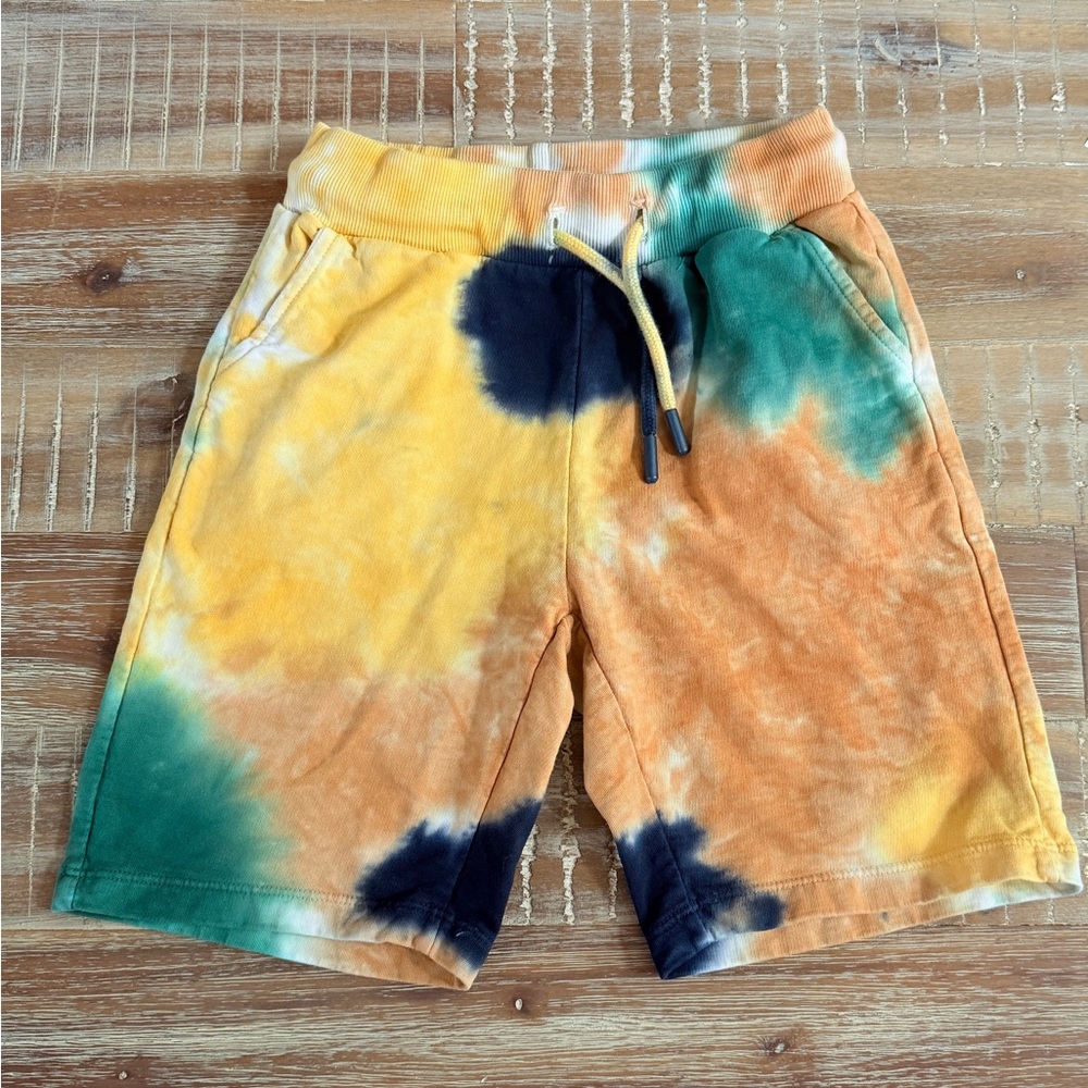 The New Boys Tie-Dye Shorts - Yellow, Orange & Green